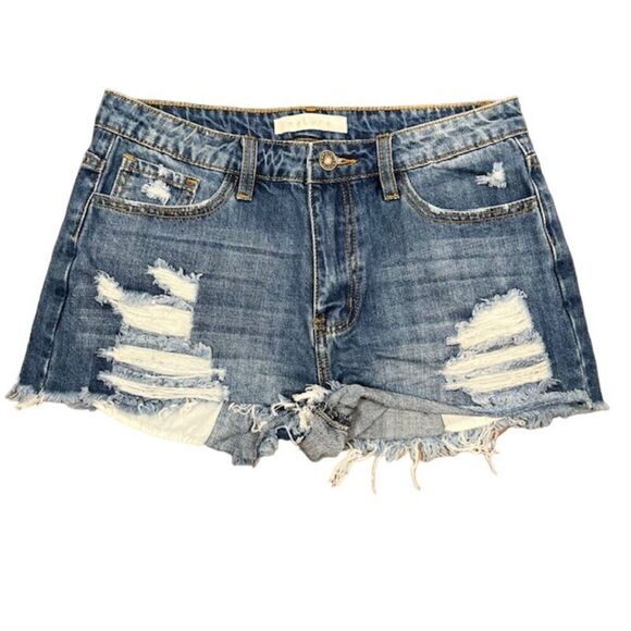 Nature Denim Women's Distressed Jean shorts 100% Cotton Size Medium - Picture 1 of 7